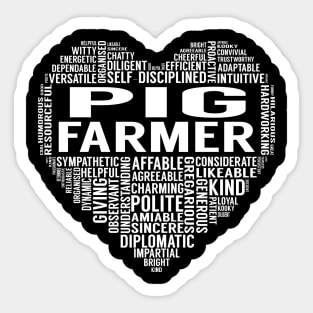 Pig Farmer Heart Sticker